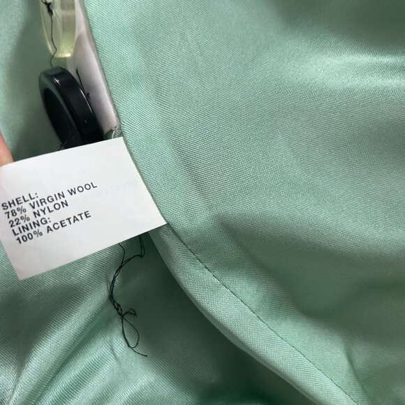 Gap Womens Black Double-Breasted Wool Blend Peacoat With Mint Satin Lining - Picture 4 of 9